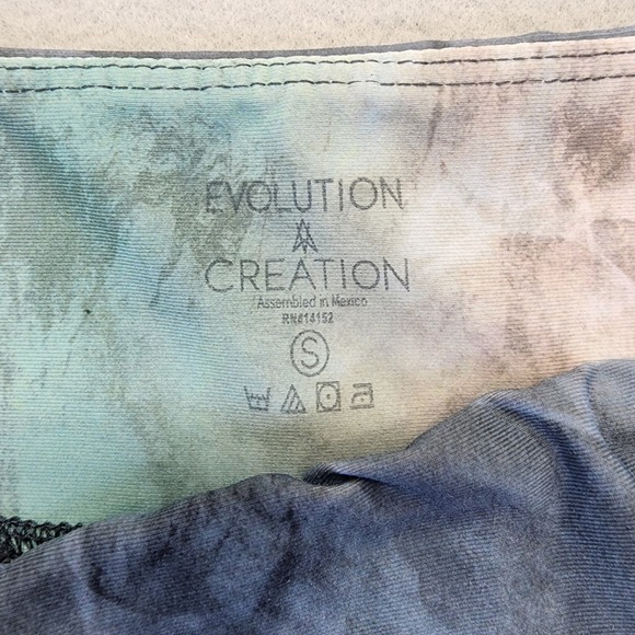 Evolution and Creation Butterfly Print Leggings Blue Geometric Yoga Pants Small - Picture 2 of 9